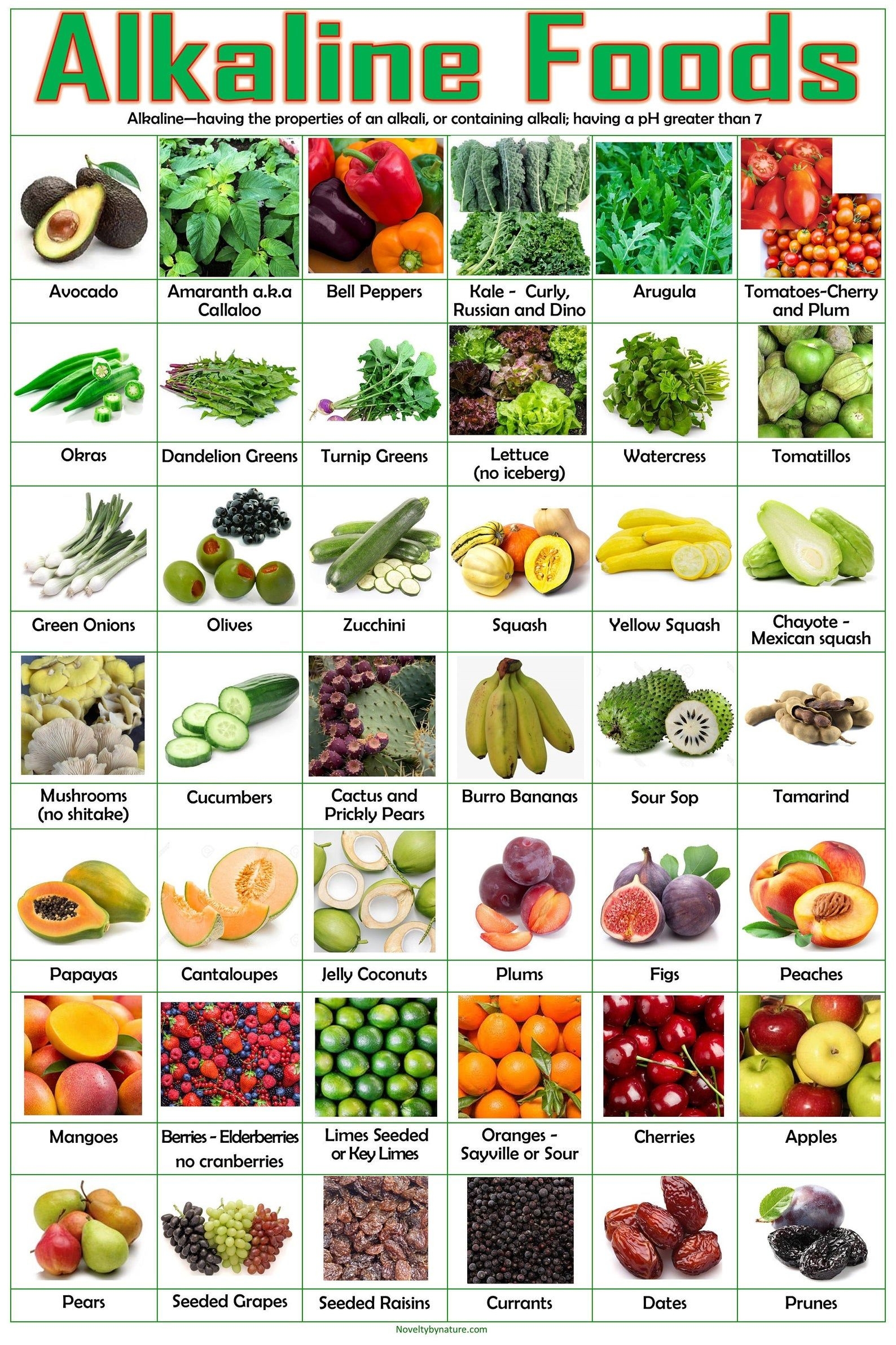 Printable Alkaline Food Chart