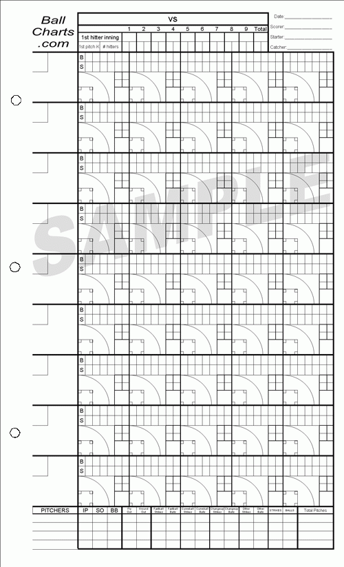 Printable Baseball Spray Chart Template