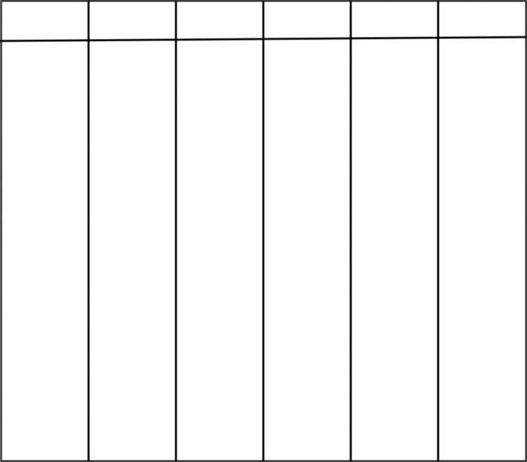 Printable Blank 6 Column Chart Template