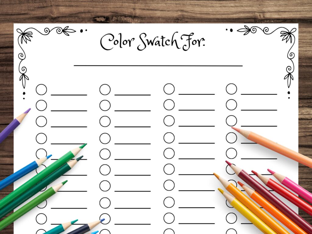 Printable Blank Color Swatch Chart