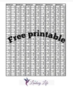 Cm To Inches Printable Chart - Free Printable Chart