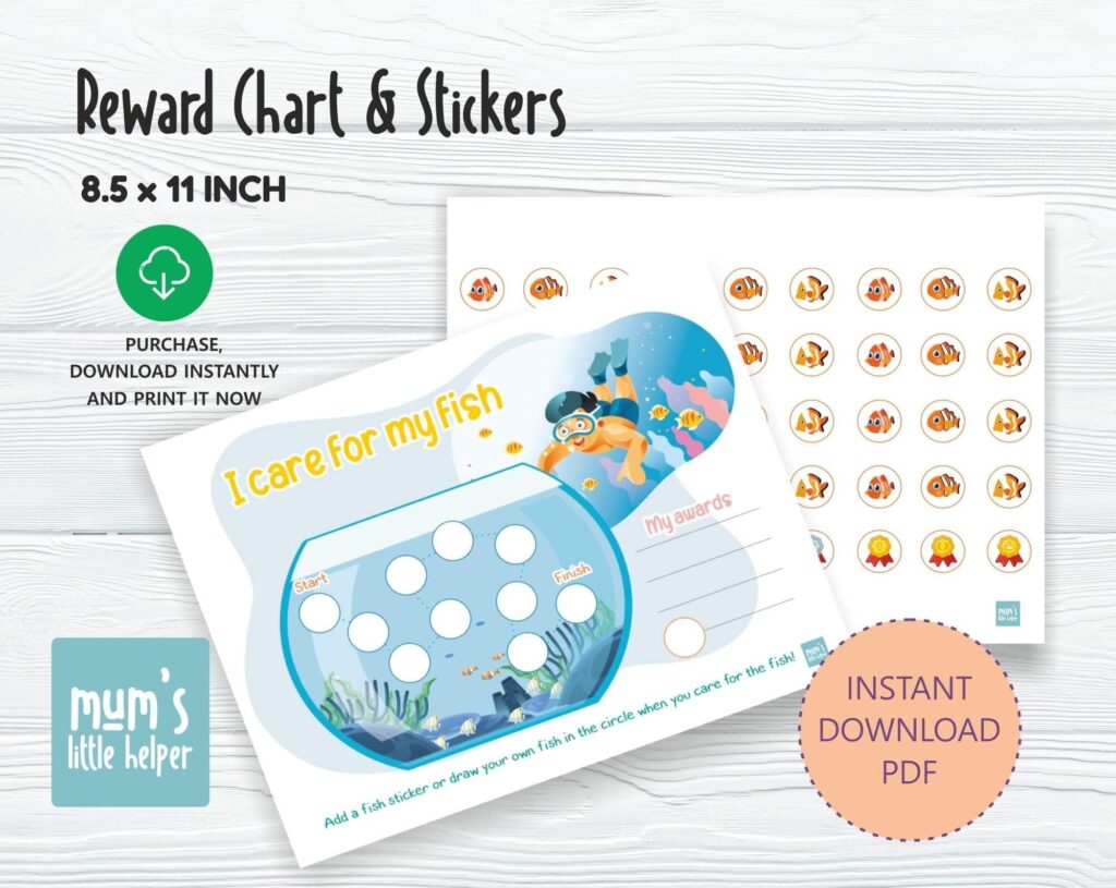 Printable Fish Tank Reward Chart Fish Kids Behavior Chart Ifish Theme 