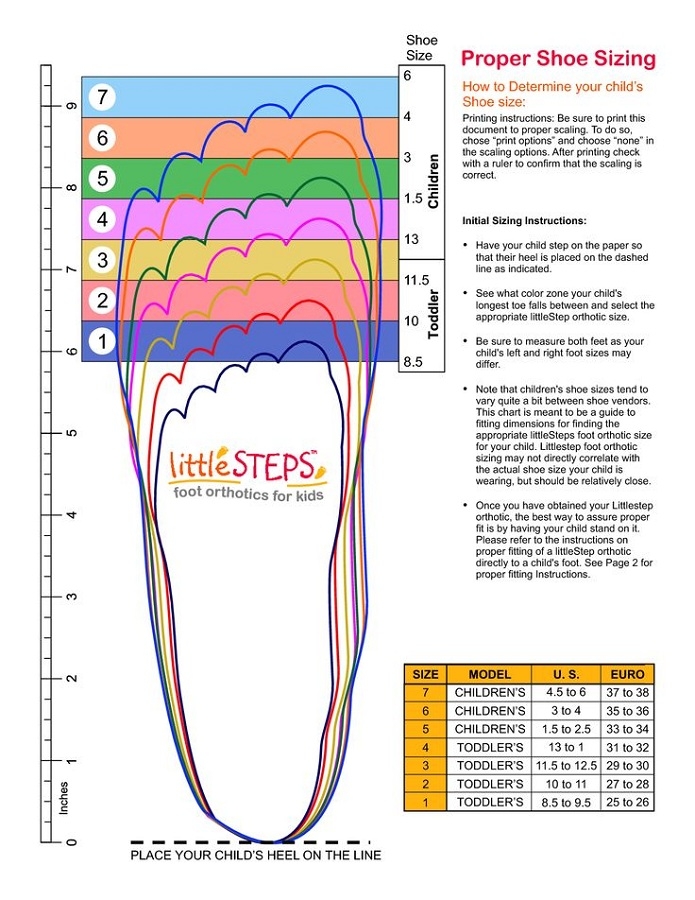 Printable Foot Size Chart