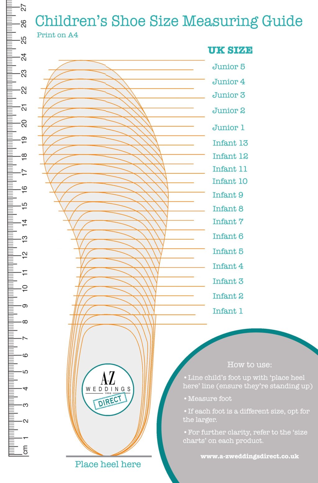 Foot Sizing Chart Printable Free Printable Chart