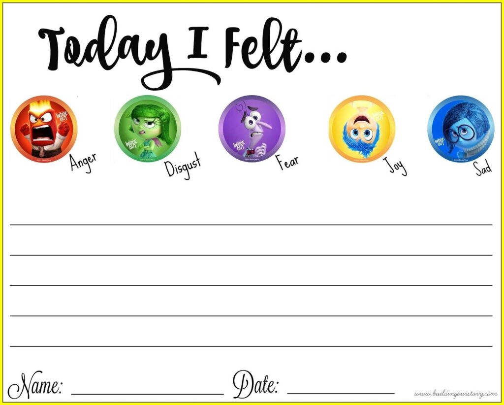 Printable Inside Out Emotions Chart