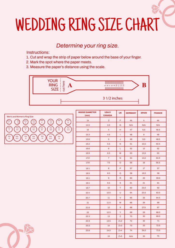 Printable Pdf Printable Ring Size Chart Free Printable Charts