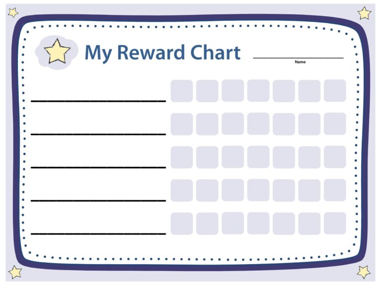 Printable Reward Chart Template