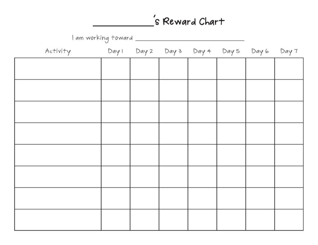 Printable Reward Chart Template Activity Shelter