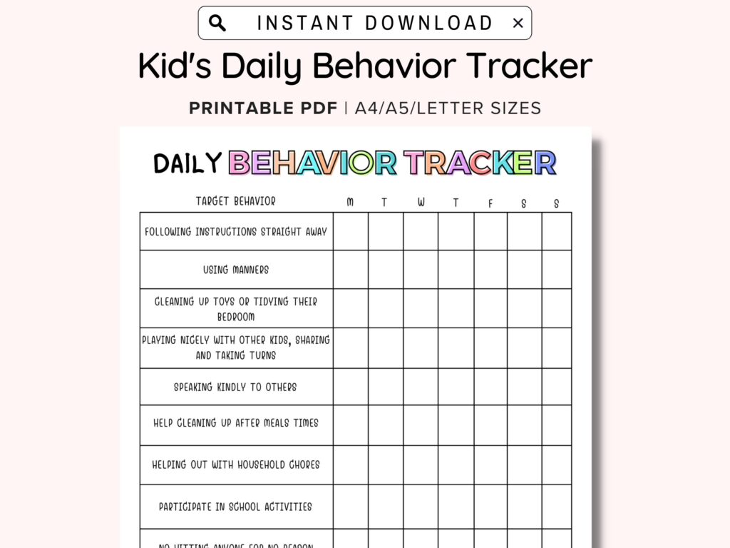 Printable Reward Charts For Good Behavior