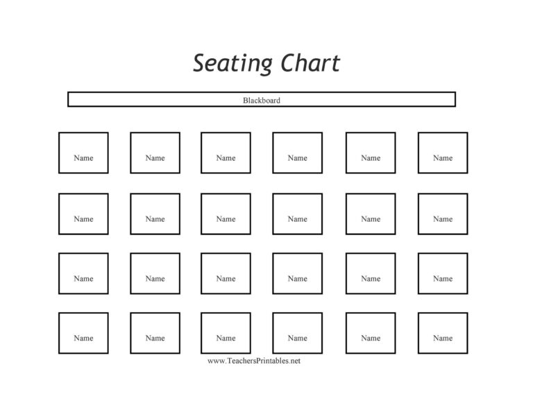Printable Seating Chart Template