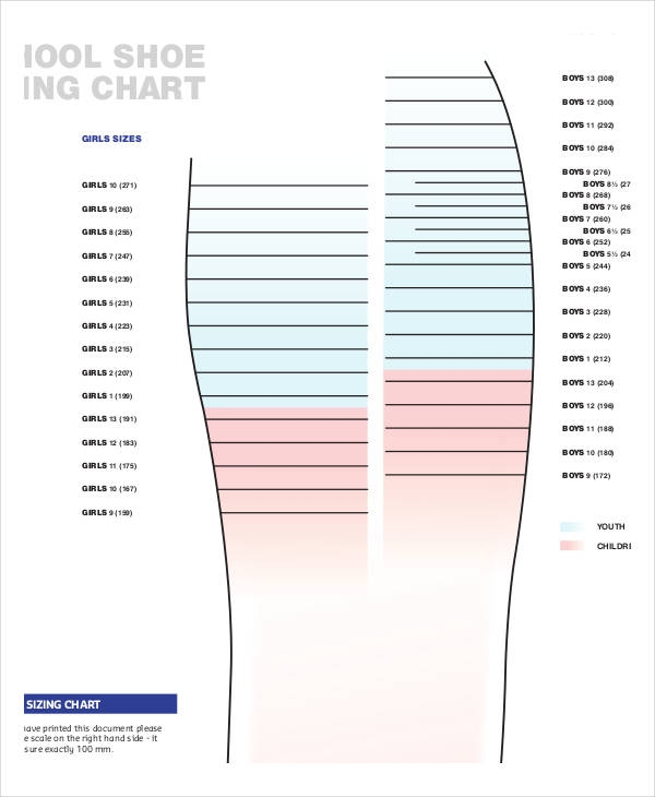 Printable Shoe Size Chart 21 PDF Documents Download Free Premium 