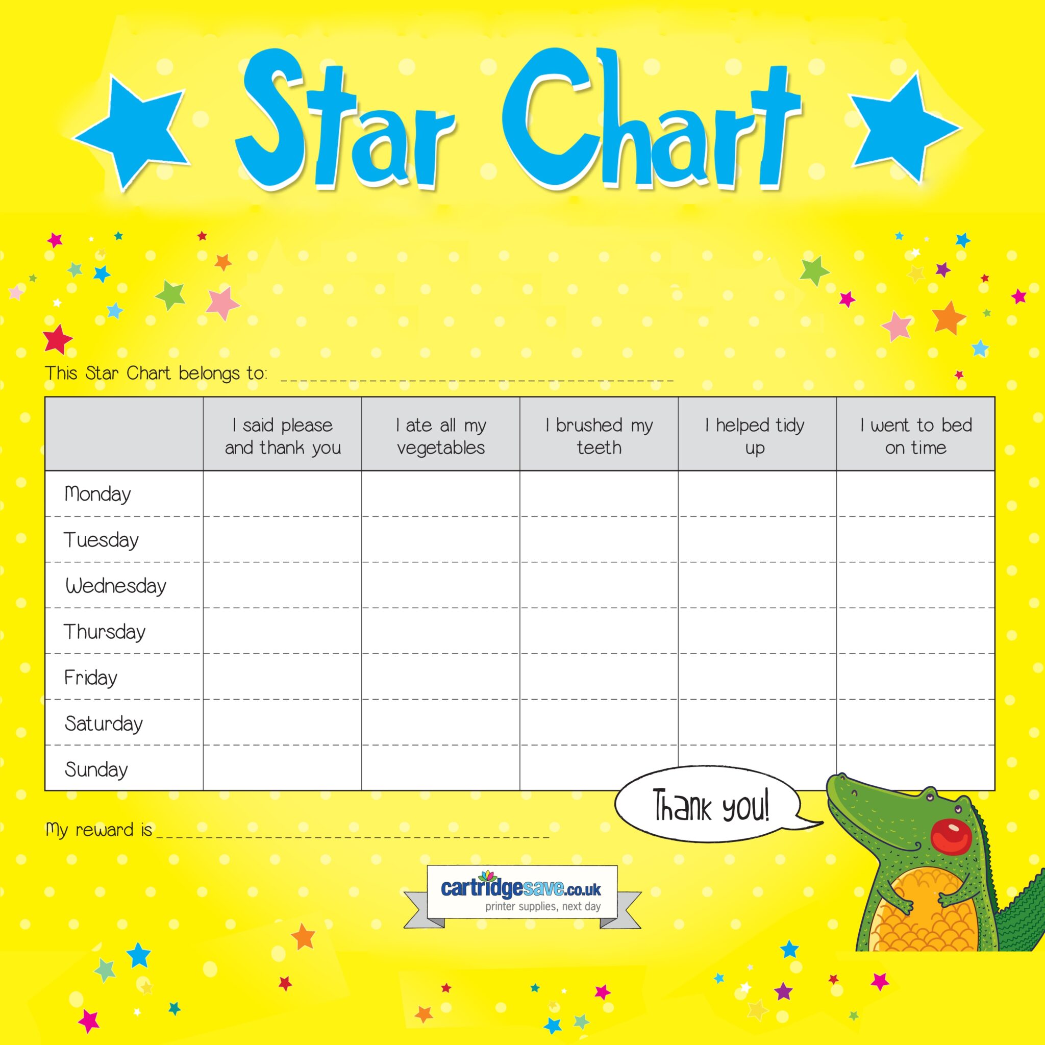 Star Chart Printable Free Download - Free Printable Chart