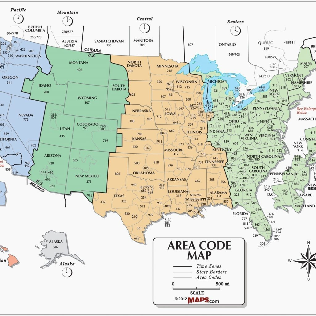 United States Map With Time Zones Printable