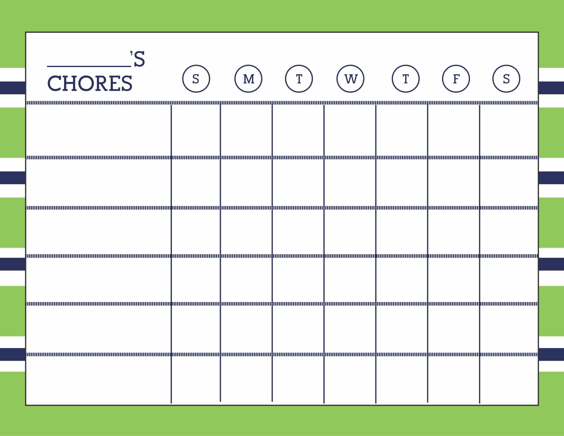 Weekly Chore Chart 10 Free PDF Printables Printablee