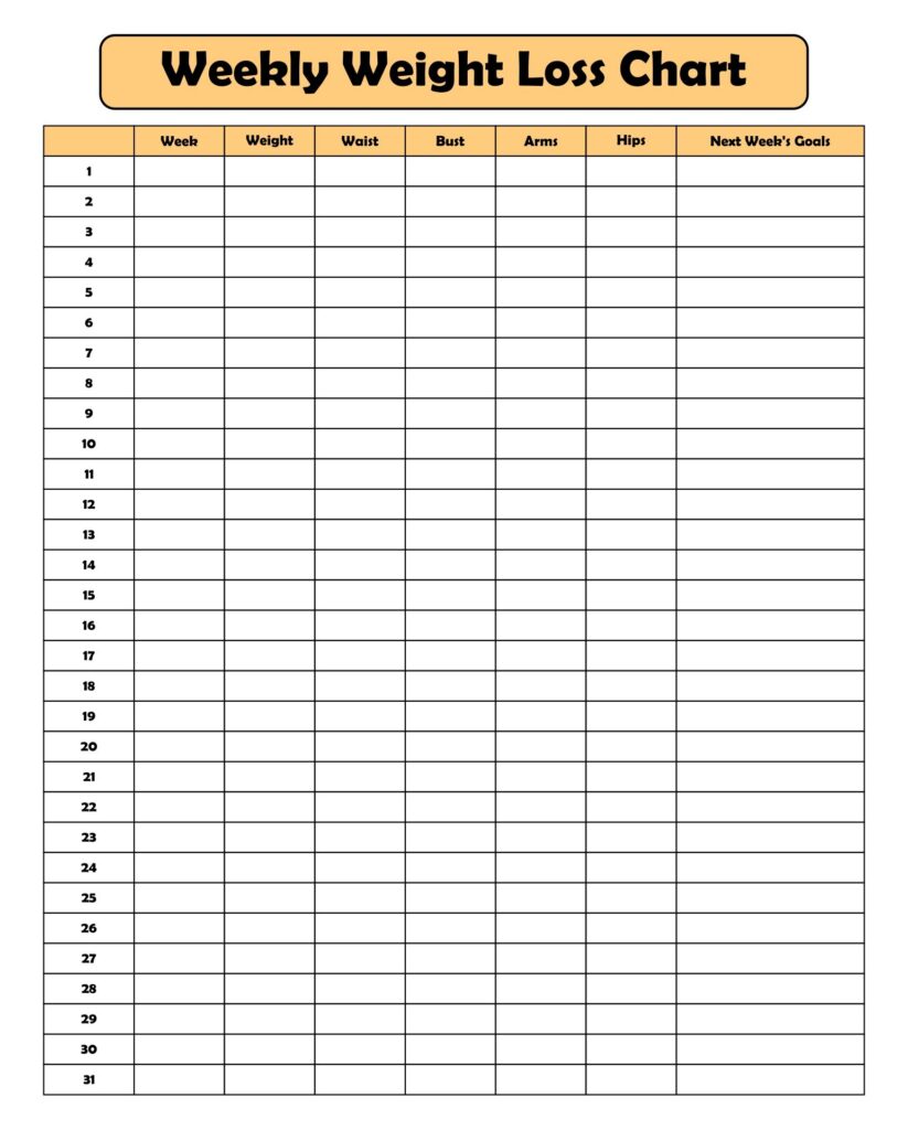 Weekly Weight Loss Tracker 10 Free PDF Printables Printablee